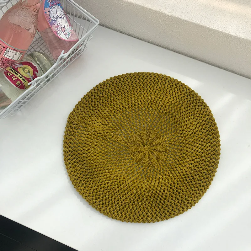 wholesale spring and summer thin beret Korean engraving breathable beret children show light painter Beret hat for women