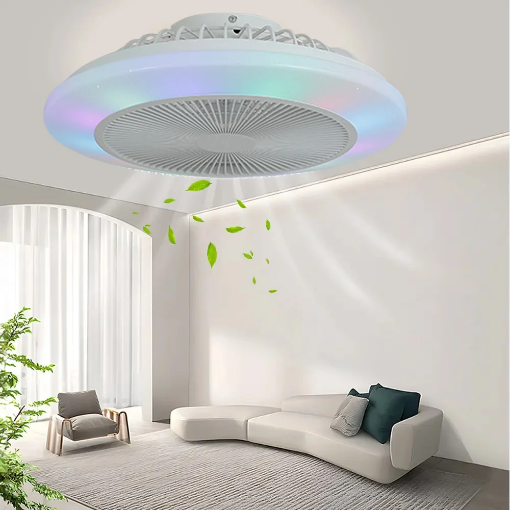 Chandelier ceiling fan with led light CeIling Fan With Led Light Dimmable Remote Control RGB cieling Ceiling Fan