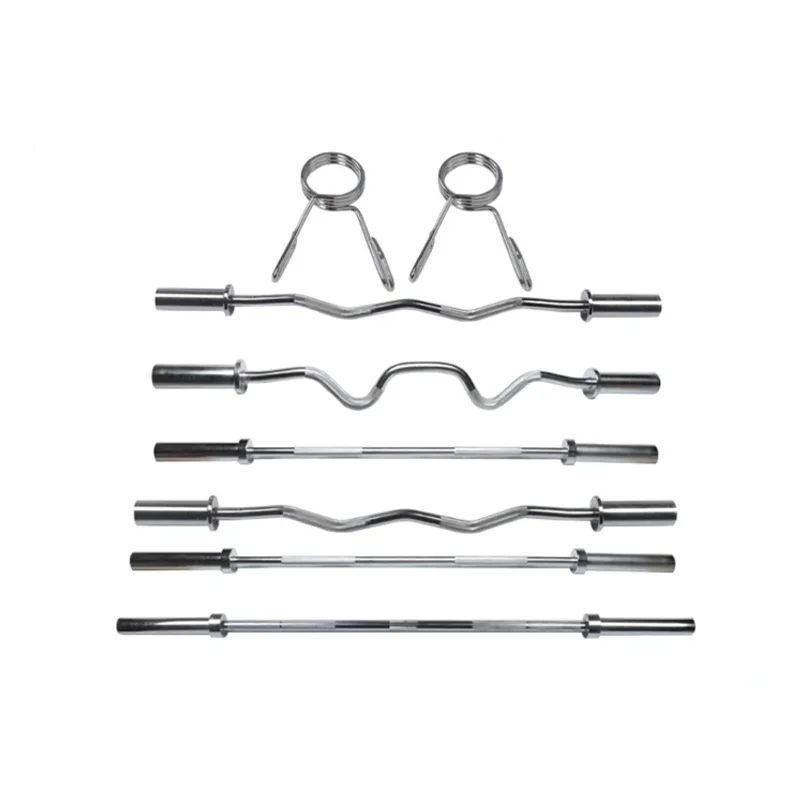 Barbell Curl Bar EZ Bar Strength Training Threaded Chrome Barbell Bar for Hip Thrusts