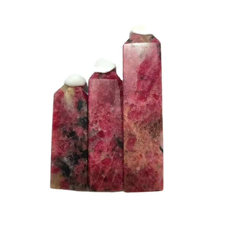 Popular natural crystal rhodonite point for home decor