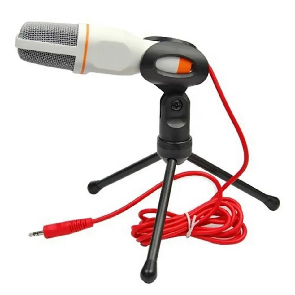 Condenser Microphone for Computer 3.5mm Cable Stereo Microphone for Podcast Singing Recording Mic With Desktop Tripod for Phone