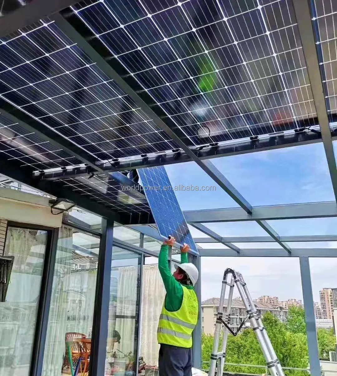 Панель солнечных батарей BIPV лучшая скорость 375 Вт двойное стекло моно бифациальная 385 400 солнечная панель для дома на крыше