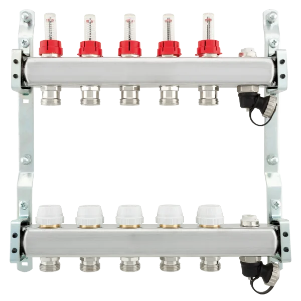 2-16 ways 304 stainless steel manifold water collector for radiant floor heating system