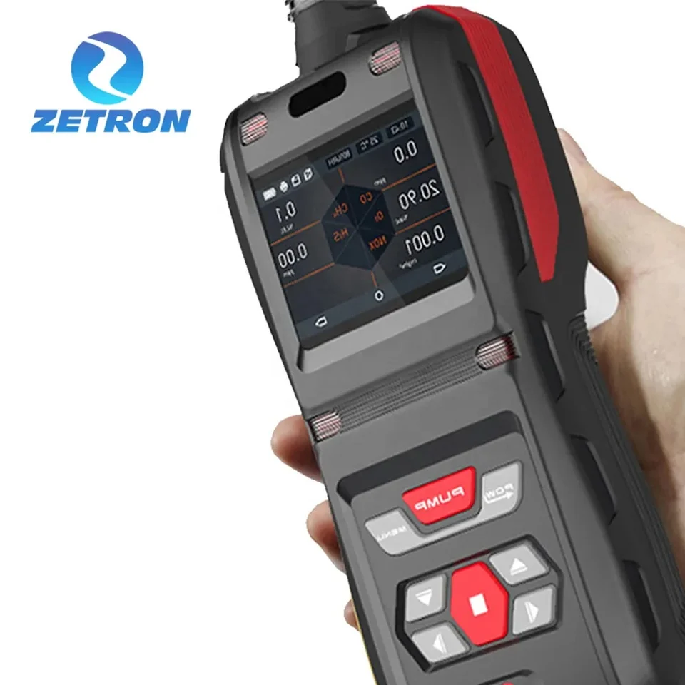 Zetron MS500 Handheld Multi 5 in 1 Gas Detector for H2S CO2 O2 NH3 Flammable pentafluoride Carbon Monoxide Methane Amonia Gas