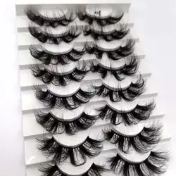 8 Pairs 5D  Faux Mink Eyelashes Dramatic Look False Eyelashes Pack Fluffy Extended  Long Reusable vegan mink eyelashes