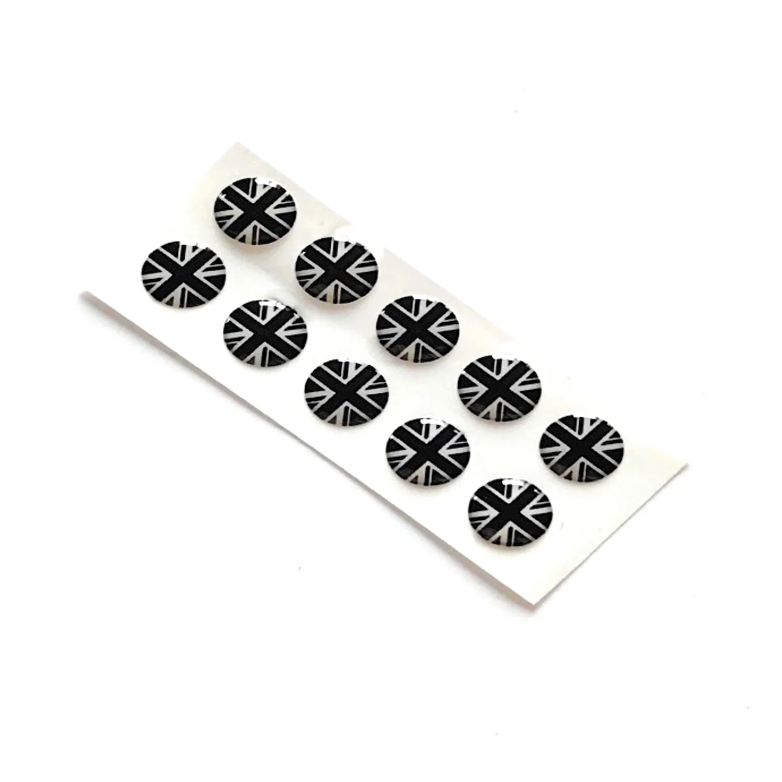 10mm 10pcs set Diameter Union Jack UNITED KINGDOM FLAG 3D Domed CAR Emblem Badge Sticker Flexible ROUND DOMED GEL