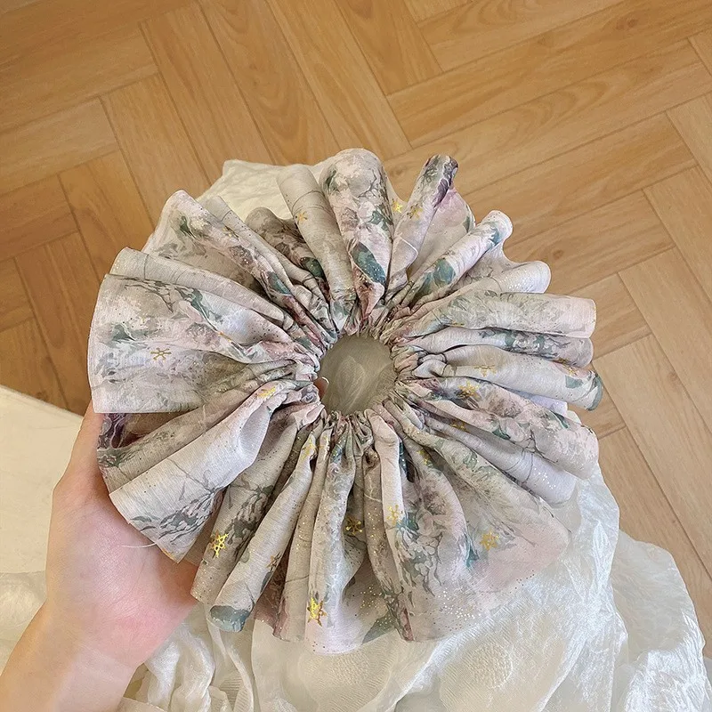 Vintage Elegant Hair Rope Solid Color Hair Ring Flower Elastic Rubber Band Ponytail Fashion Simple Hair Accessories