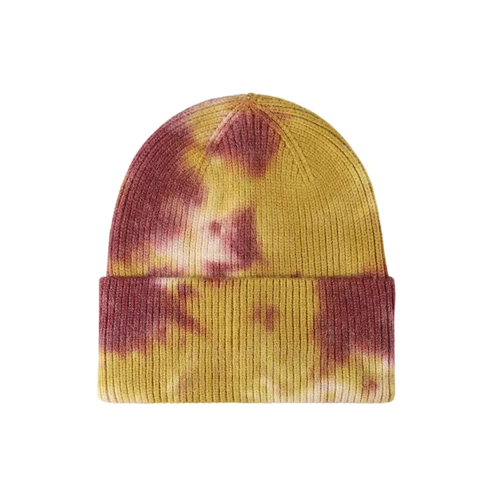 Zhenbang Tie Dye Beanie Hats for Women Girls Cute Colorful Boho Knitting Hats Slouchy Beanies Winter Hat Tie Dye Warm Knitted