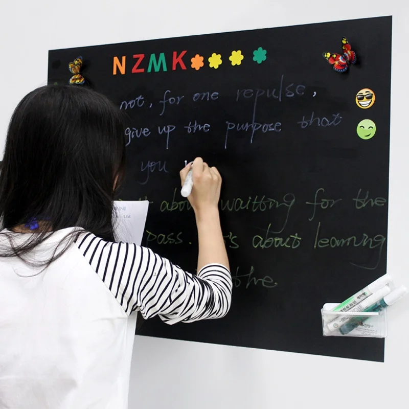 Hot-Selling Soft Magnetic Blackboard Wallpaper Wood Framed Magnetic Wall Decal