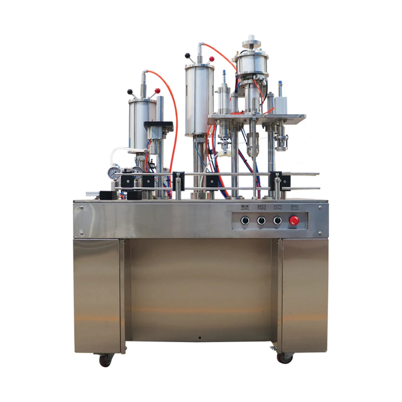Semi-Auto 4 in 1  Aerosol  Filling Machine/(liquid filling valve correction  crimping gas filling