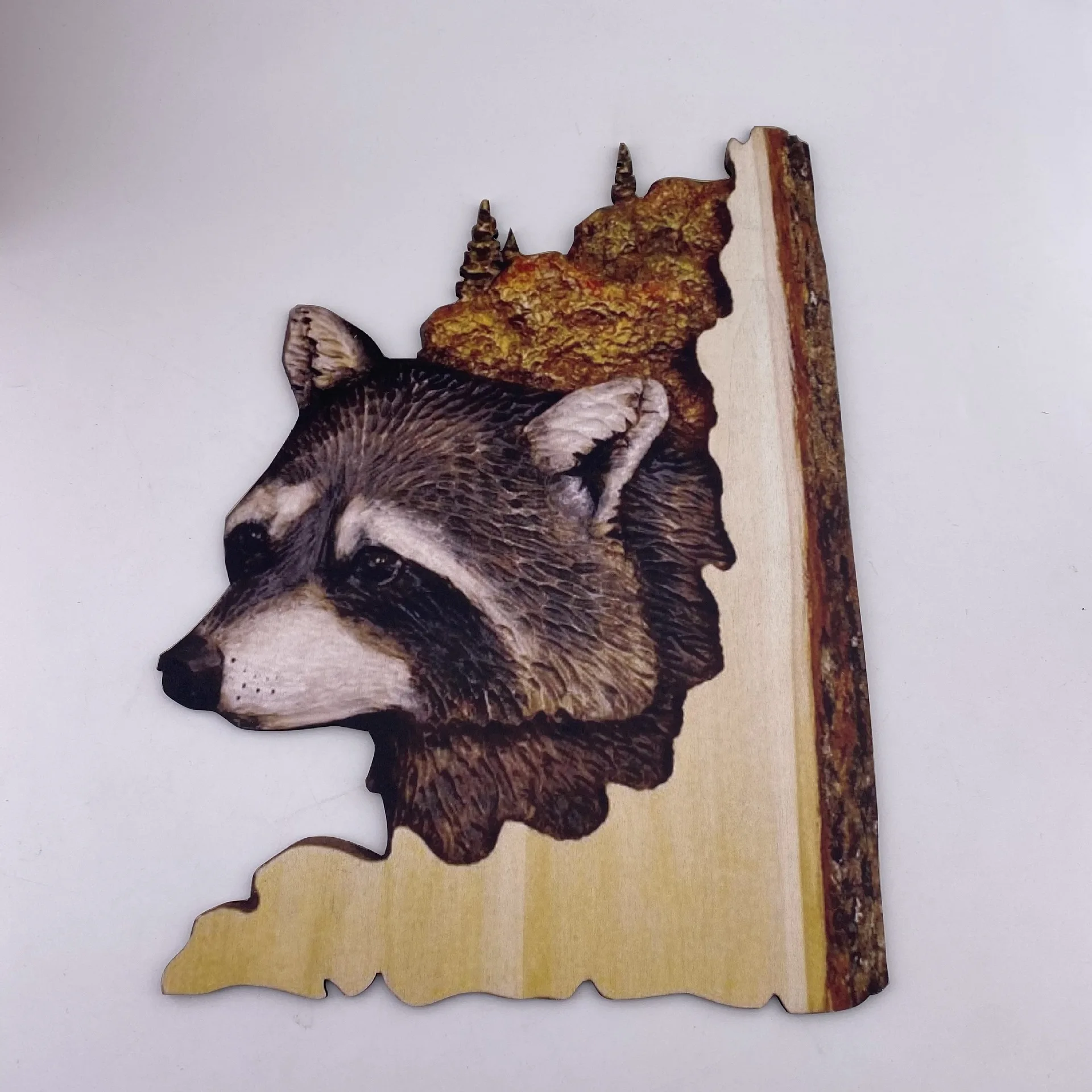 
New Wooden Crafts Creative Forest Animals Home Decoration Elk Brown Bear Ornaments Miniature Wood Furniture 