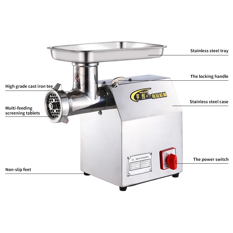 TK-22 New2023 Commercial Electric Meat Grinder, Stainless Steel Powerful Professional Shredder