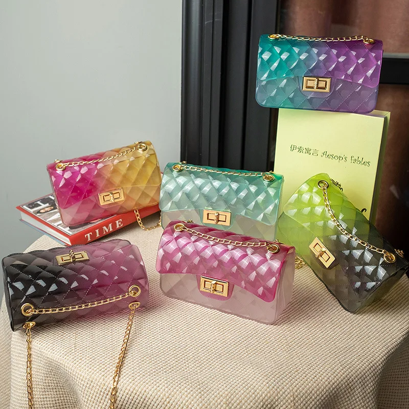 Wholesale Cheap Ladies Mini Jelly Bag Hand Bags for Women Chain Candy Purses and Handbags Jelly