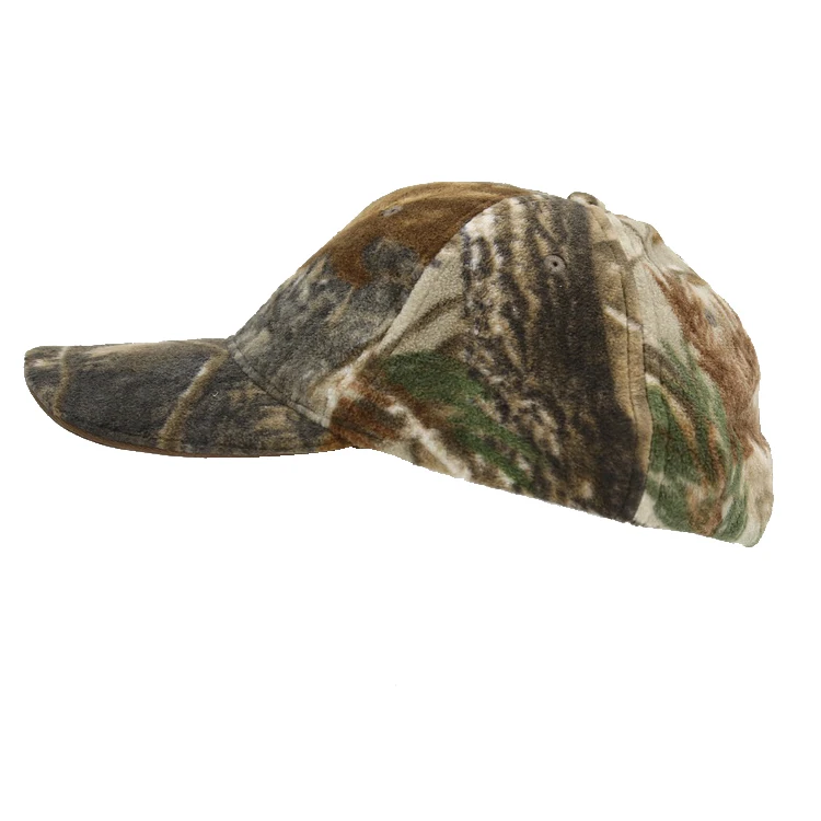 custom camouflage winter and autumn fleece lined flex fitted baseball caps with LED lights