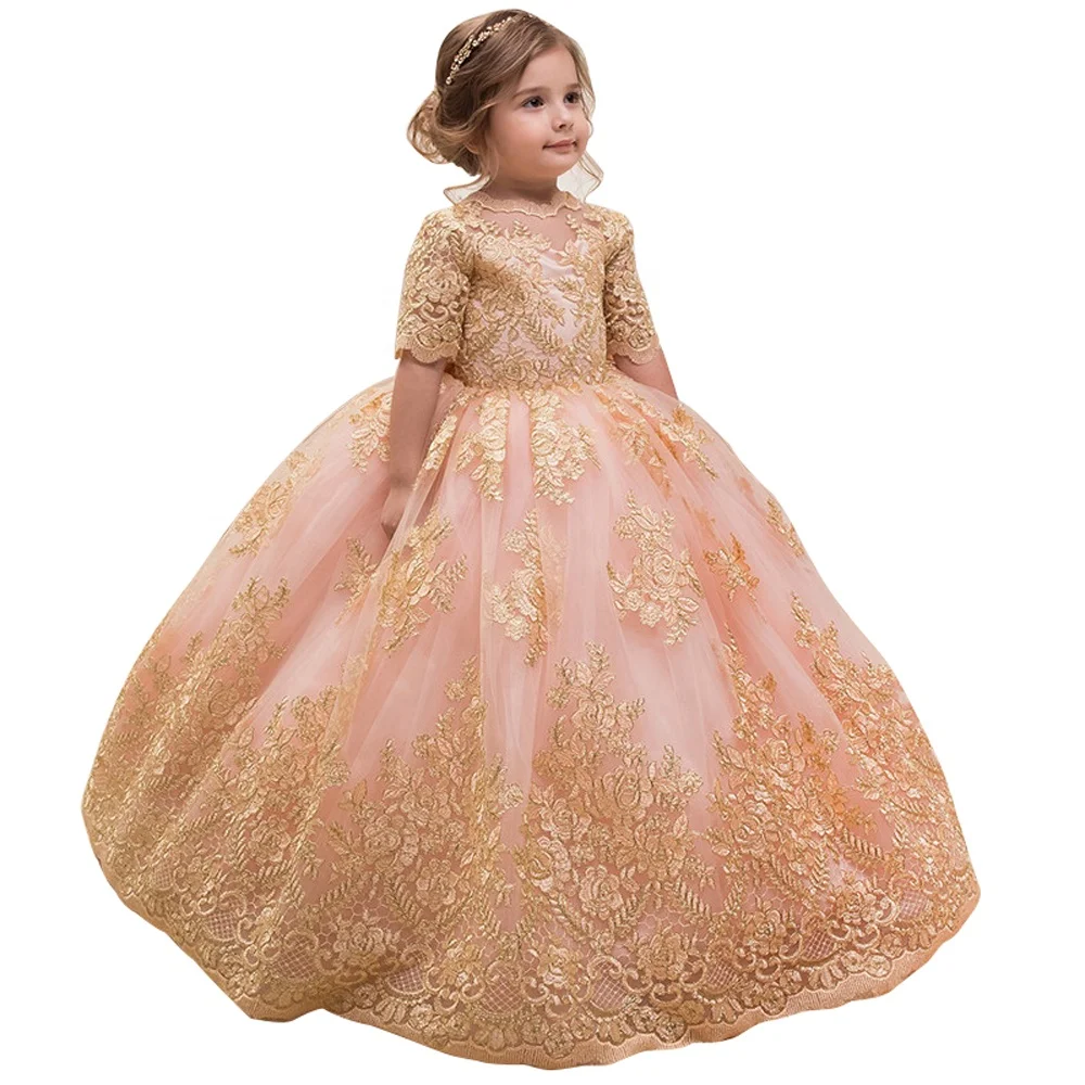 pink girls birthday party dresses kids ball gowns dress for little girls