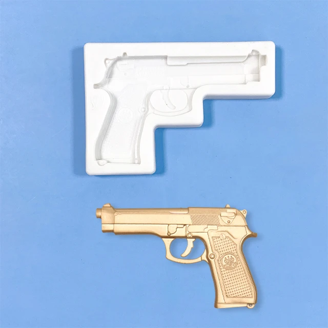 2021 NEW  3D Baking Tools Silicone Mold Gun Pistol Shape Fondant Mold For Cake Decoration