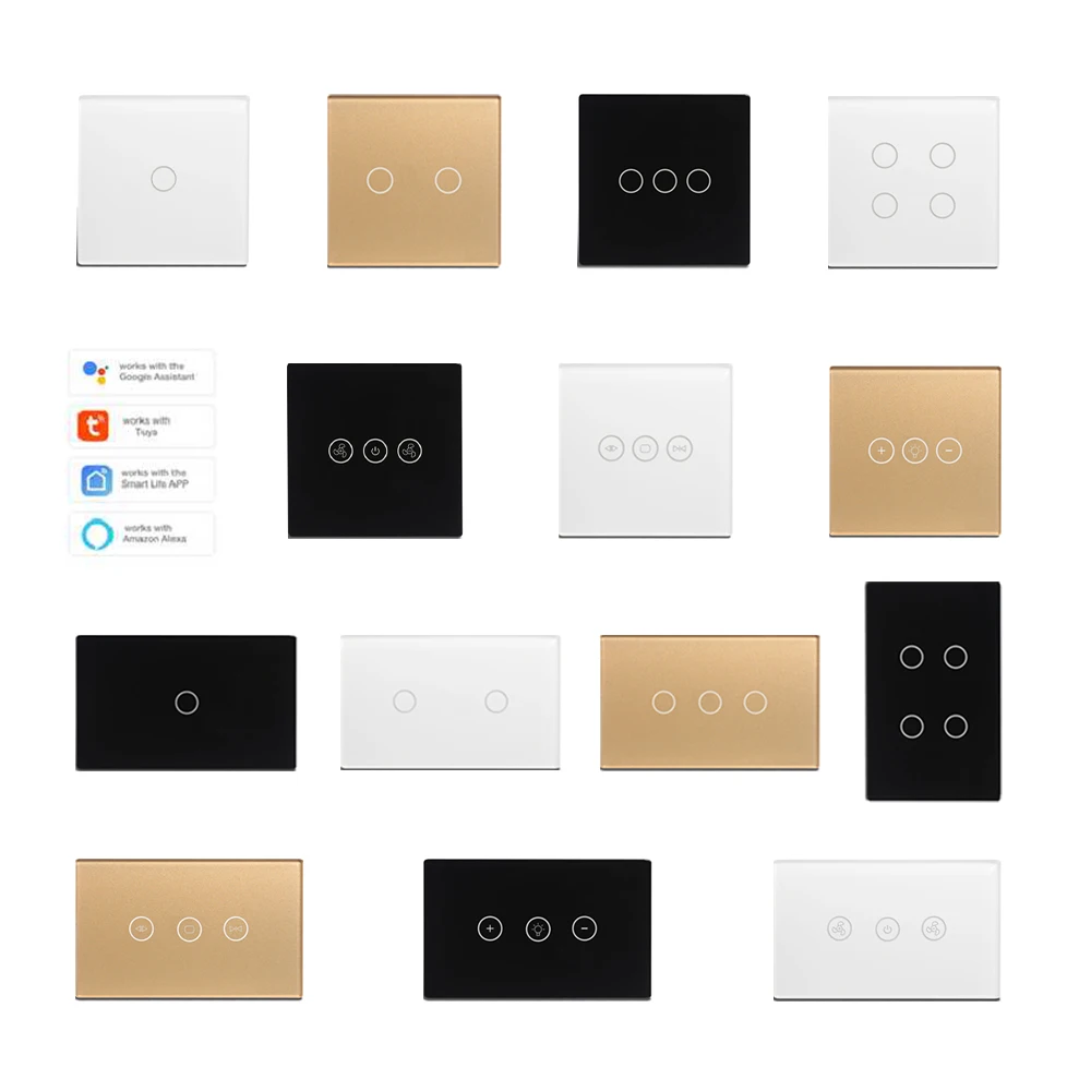 Larkkey Smart Life Tuya Wifi 2 Gang Switch Switch Share Wifi Wall Touch Smart Switch