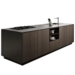 Hot Sale Modern Design Ready Customized Wall Floor Stand Quartz Sintered Stone Countertop Sink Base Plywood Kitchen Cabinet