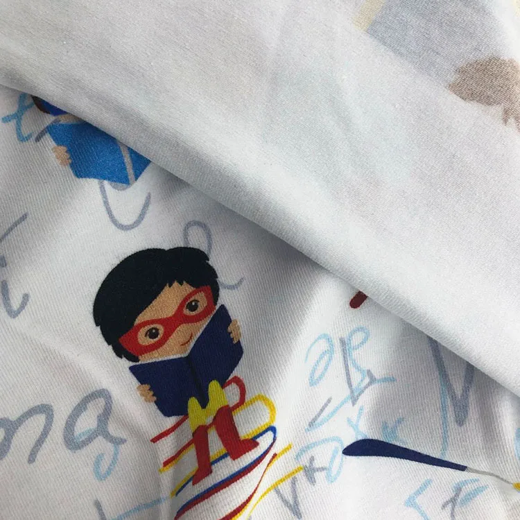 Factory Quality Single Jersey 95/5 Cotton Spandex Textile Fabric For Children No MOQ