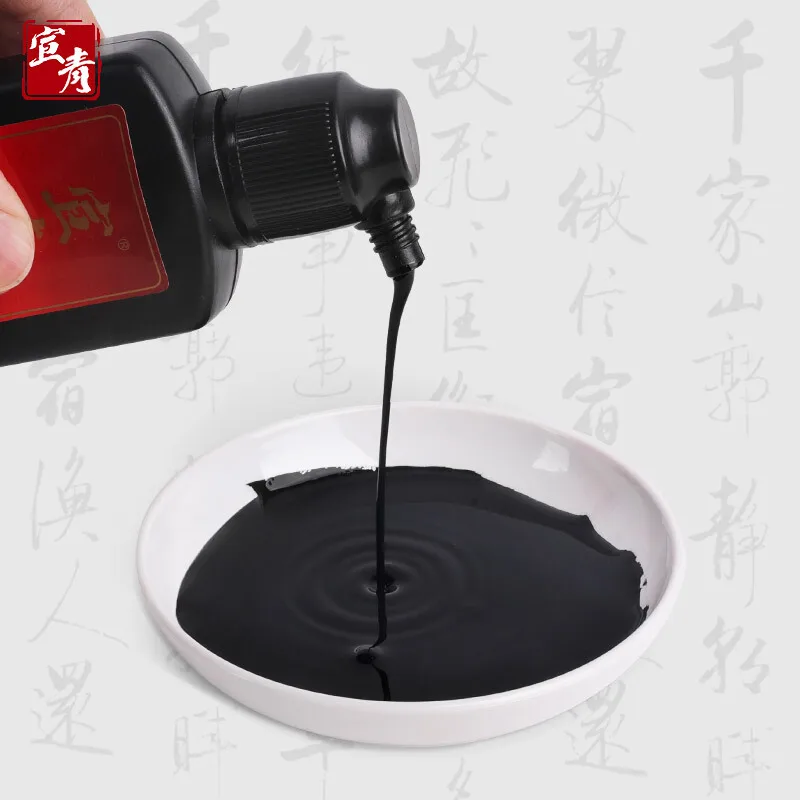 Artecho Chinese calligraphy black ink,500ml/3.38oz high volume liquid ink traditional sumi ink art craft gifts
