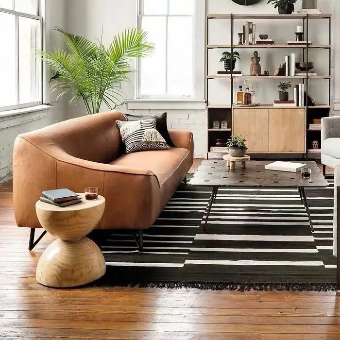 Round Solid Wood Top Side Table Pedestal End Table