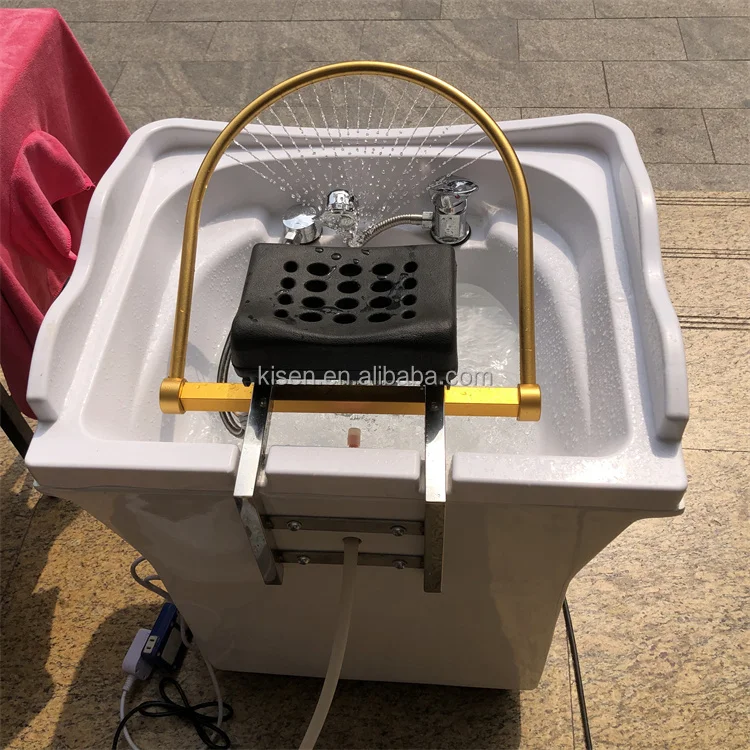 Kisen no need to connect plumbing Salon Furniture Hair Washing Movable Heating SPA Head Portable Shampoo Sink For Massage Bed