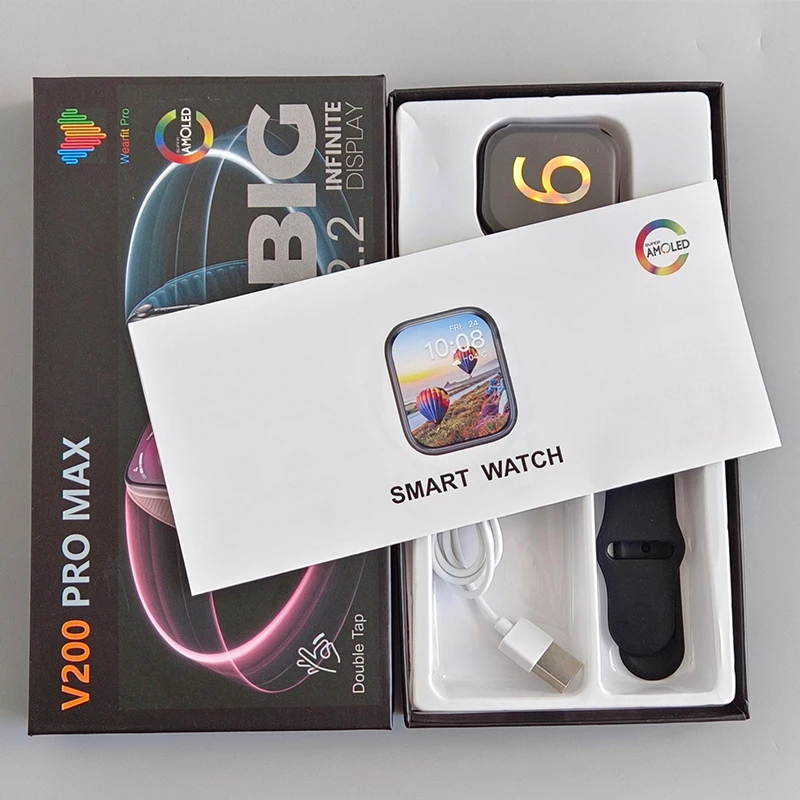 Wearfit Pro App V200 Max квадратный полный сенсорный экран NFC голосовой помощник калькулятор серии 9 розовые умные часы дешевая цена