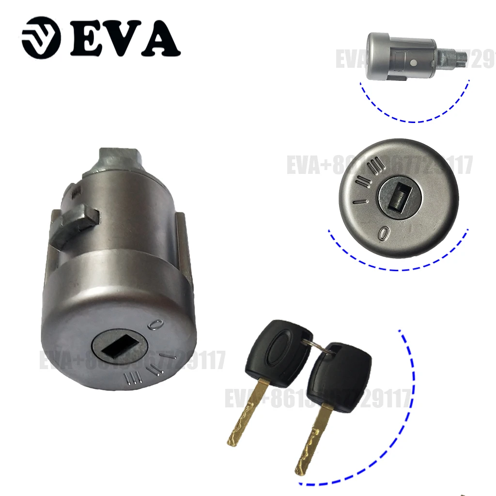 EVA factory  Door Lock For Ford Transit   Tourneo  Custom 2012-2019 With Two Keys   Ignition Lock Cylinder