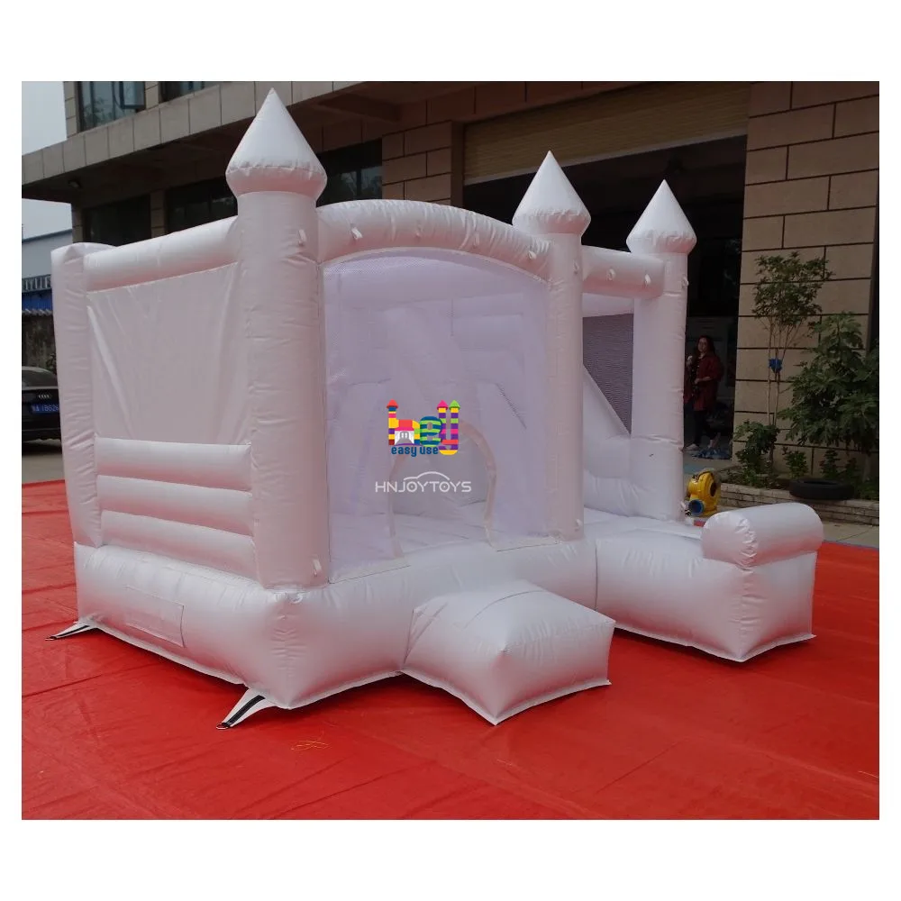 10x10ft 3 in 1 Mini Bouncy Castle White Combo Bounce House Slide with Front Netting