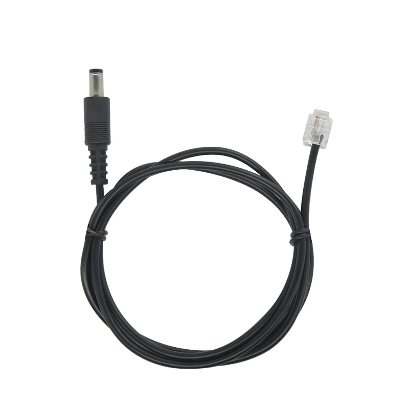 RJ12 Female to DC 5525 Connector Power Over Ethernet POE Adapter Converter Short Cable - Black