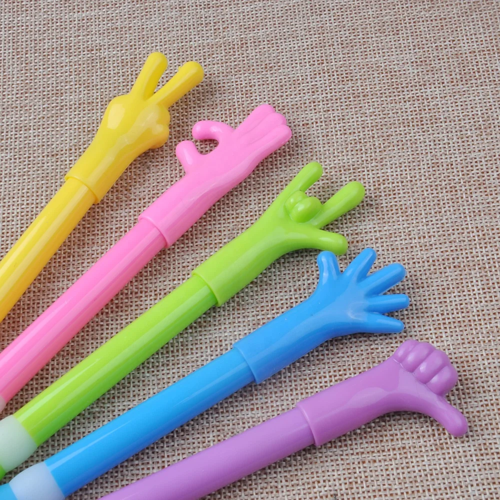 Novelty stationery hand gesture ball pen finger shape plastic ball pen