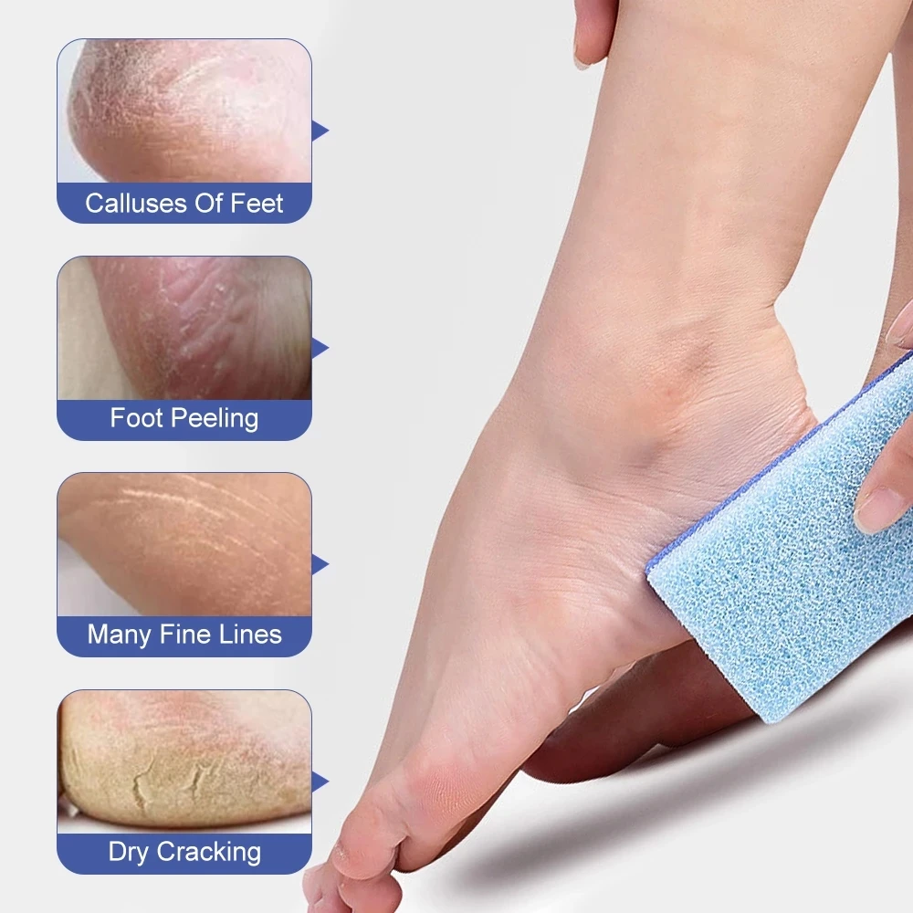 2 1 Wholesale Disposable Pedicure Tools Double Callus Remover Foot Scrubber PU Pumice Stone Foot File Effective Cleaning Feet