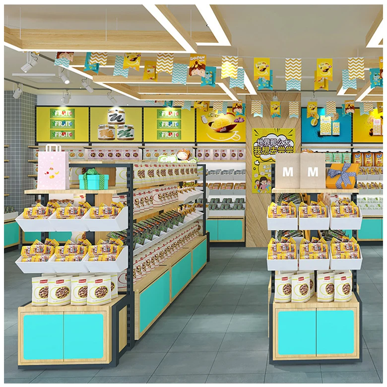 YSshelves gondola hot sell retail display stand racks wood supermarket shelves for store