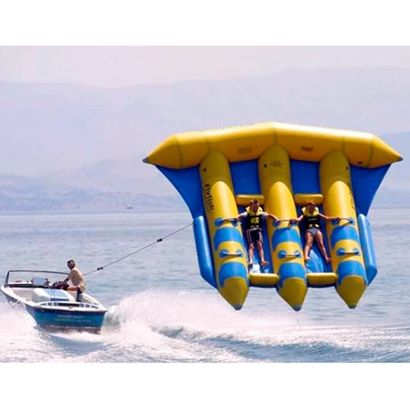 Factory high quality New Design Inflatable Flying Ski Tube, 6 person inflatable water games float tube inflatable flying fish