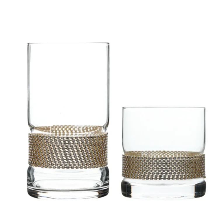Aeofa Simple light luxury diamond-encrusted wine glass whisky glass diamond whiskey glass