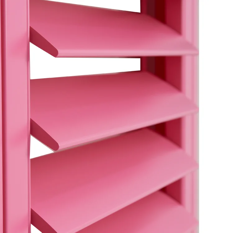 Hand-made warm pink wood shutters home perfect match to enhance the value of the room