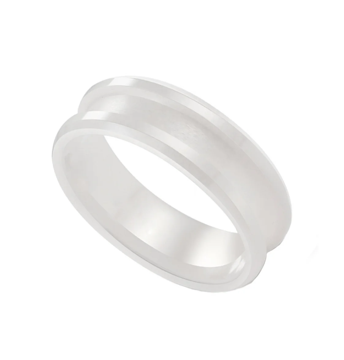 Wholesale 8mm 6mm Black White Pink Blue Ceramic Ring Core Blanks High Polished DIY Ceramic Blank Core Ring