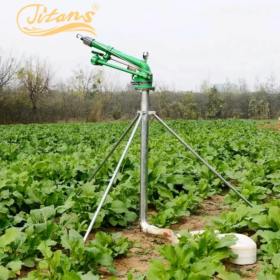 2024 65M Nozzle Rain Gun Sprinkler with 360 Degree Rotation Tripod for Farm Agriculture Irrigation Metal Water Tool