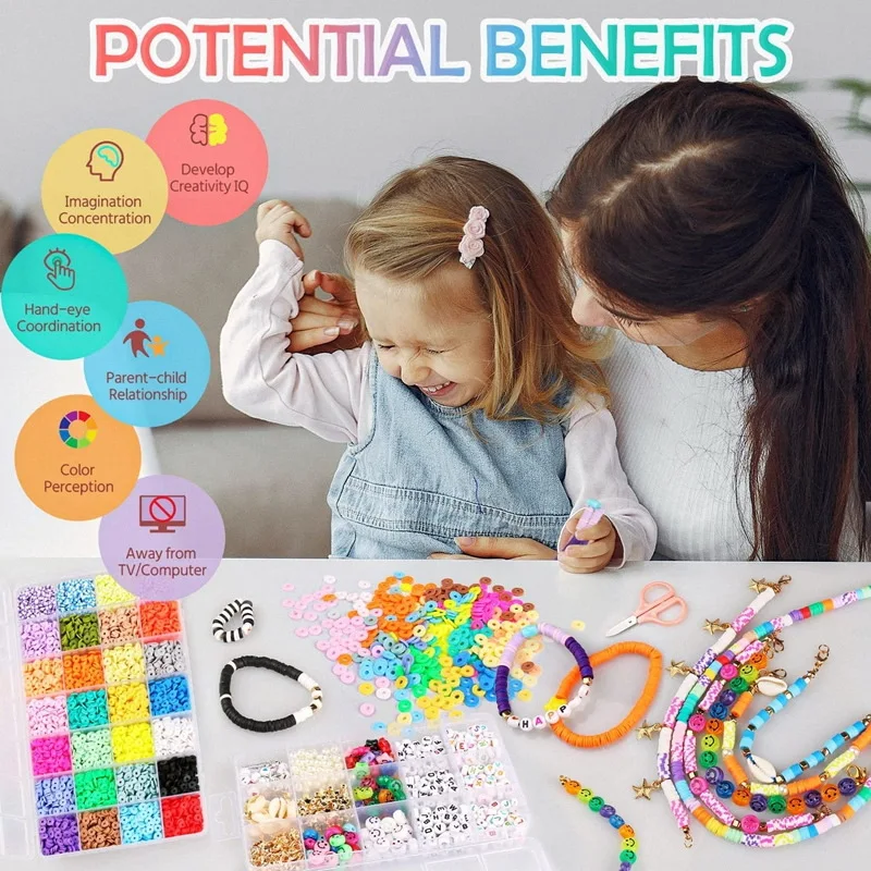 6 Mm Flat Round Polymer Clay Beads Jewelry Making For Jewelry Making Bracelets Heishi Clay Beads Kit