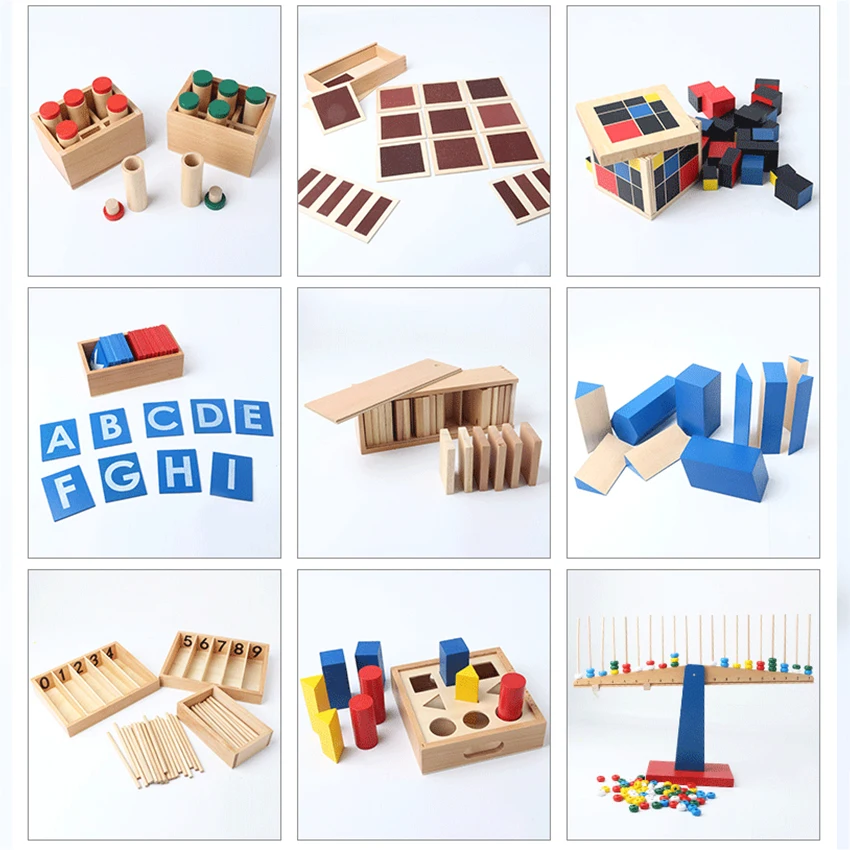 Kindergarten Wooden Educational Montessori Teaching Aids Toys Materials Full Set