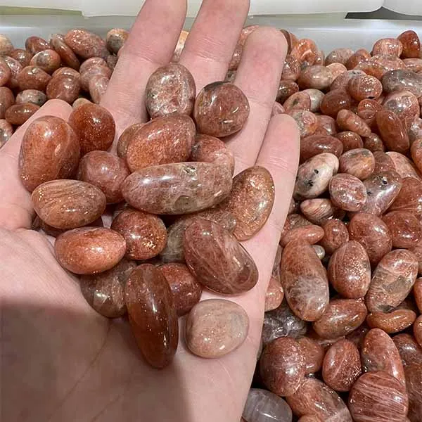 Polished Golden Sunstone Crystal Gravel Healing Stone Tumbled Stone