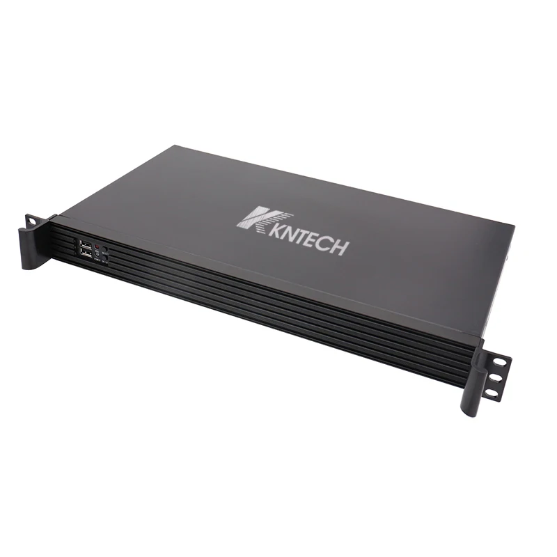 
Office VOIP server black metal 1U management Kntech KNTD-200 CE 200 users registered with internet phones 