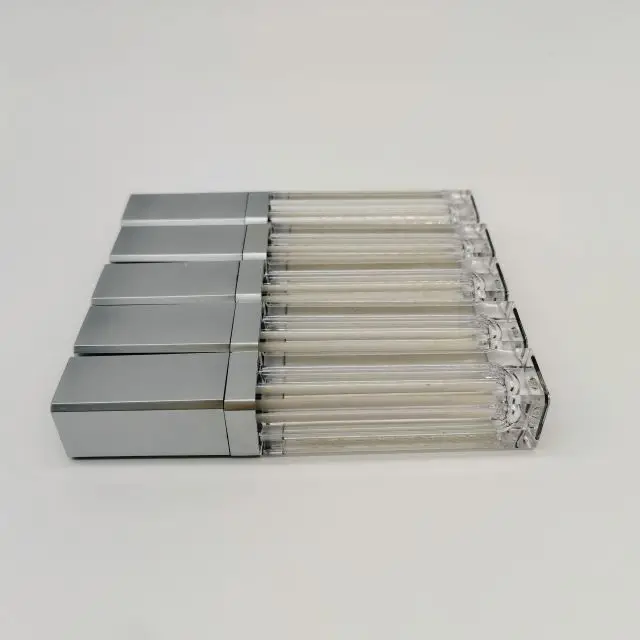Silver private label 8g empty containers with led light and mirror, 8ml empty lip gloss glitter packaging