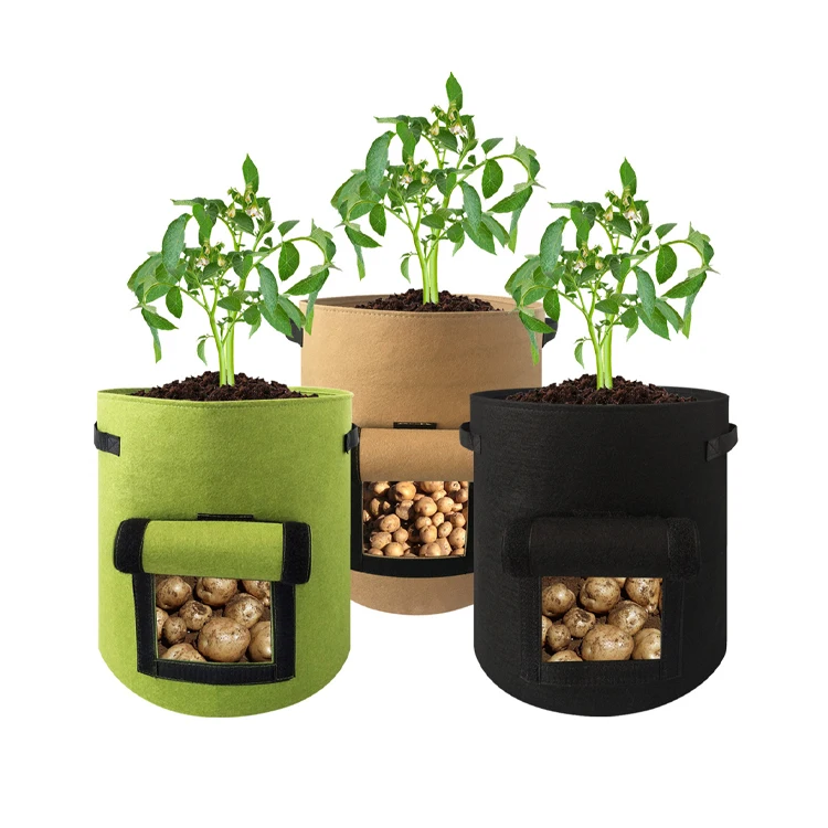 Free Sample  Polyester Fabric 25 Gallon Potato Grow Bags Planter