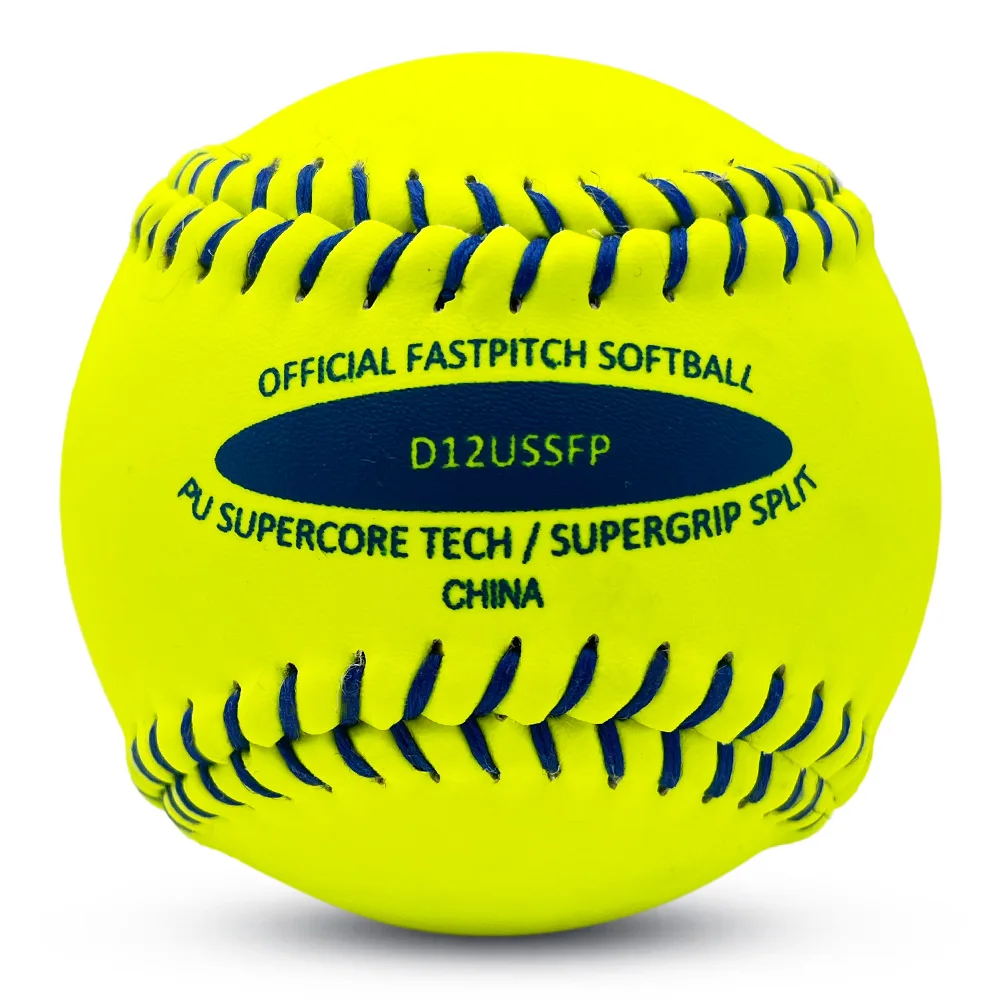 11/12inch cork core Core fastpitch Game Softball game approved quality Optical yellow leather softball