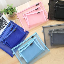 Stationery Bag Custom Office Plastic Mesh Document File Bag Pvc