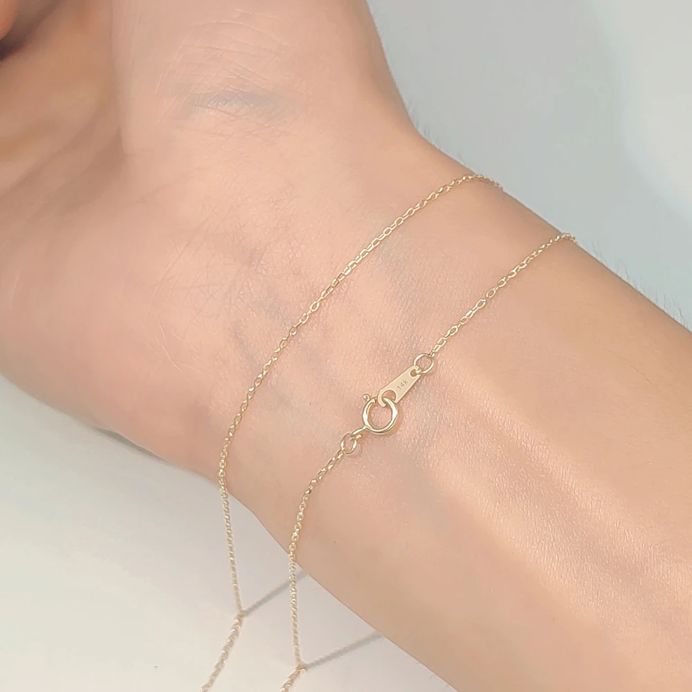 Fine Fashion 14 K Jewelry for Women Real Gold Necklace 14 karat Solid Gold Jewelry Cable Chain Wholesale