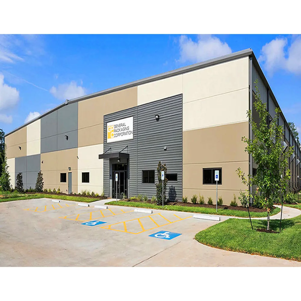 Prefab two-storey House Steel Structure Frame Storage Shed Workshop prefabricated insulated steel buildings with wall cladding