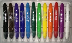 Silky gel crayons for toddlers 12 colors washable non toxic plastic crayons for kids oil pastels twistable crayon