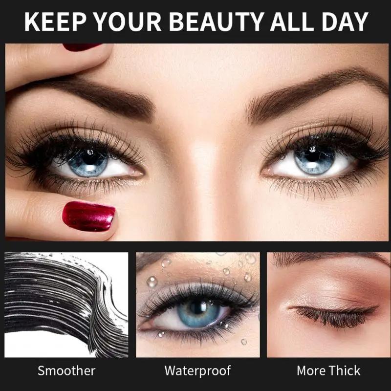wholesale custom waterproof mascara Gel thick long lasting 4d silk fiber lash Volume mascara private label vegan